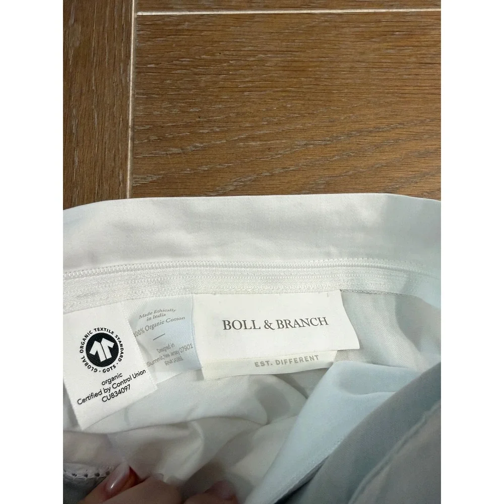 Boll & Branch Signature Colorblock Duvet Set Organic Cotton Luxury Cal King